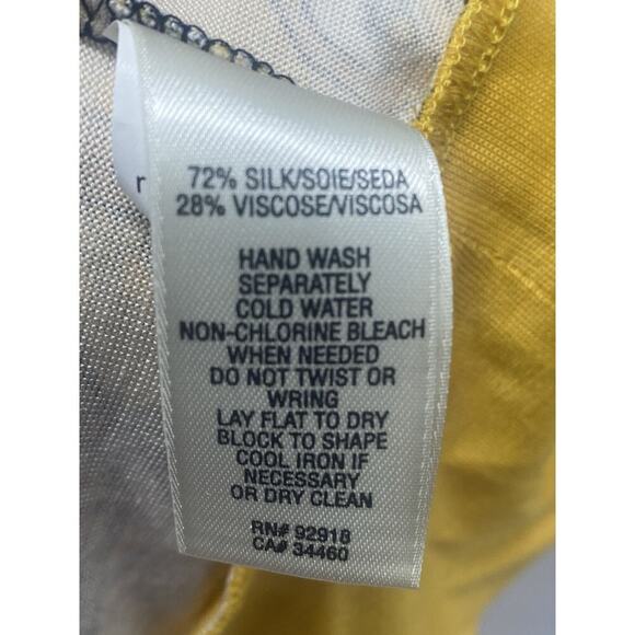 Juicy Couture Women’s Silk Regal Jackie Geometric Print Dress Size L Yellow Navy - Picture 8 of 9